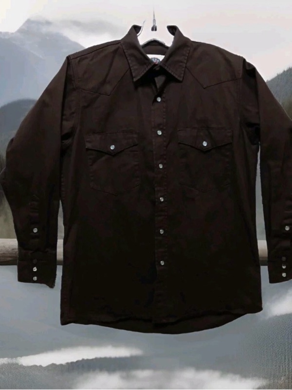 Men's Dark Brown Western Shirt - Classic Snap Front